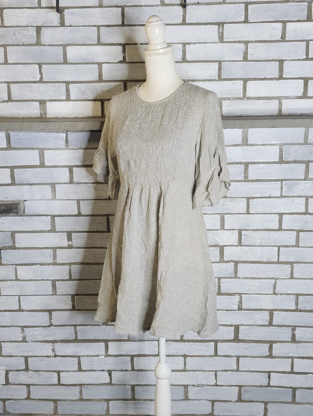 • Zara Basic Collection Short Flutter Sleeve Smocked A-Line Short Dress Small